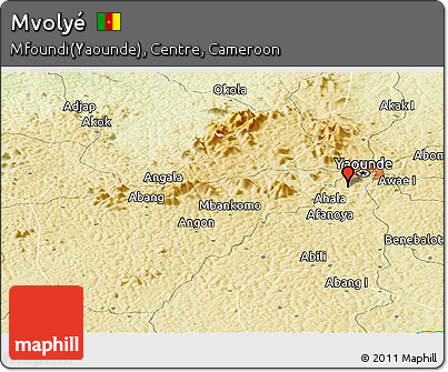 Physical Panoramic Map of Mvolyé