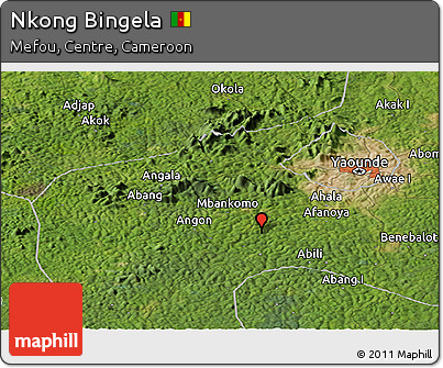 Satellite Panoramic Map of Nkong Bingela