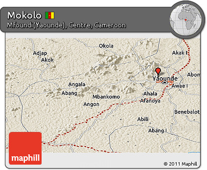 Shaded Relief Panoramic Map of Mokolo