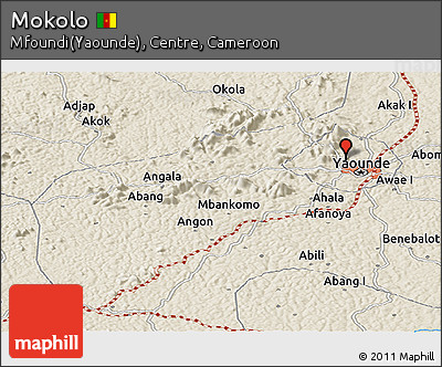 Shaded Relief Panoramic Map of Mokolo