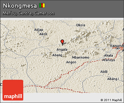 Shaded Relief Panoramic Map of Nkongmesa