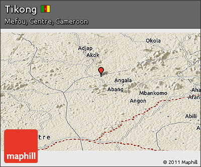 Shaded Relief Panoramic Map of Tikong