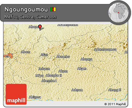 Physical Panoramic Map of Ngoungoumou