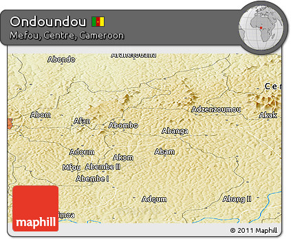 Physical Panoramic Map of Ondoundou