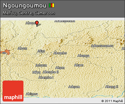 Physical Panoramic Map of Ngoungoumou