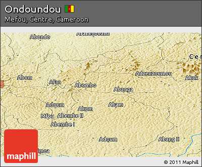 Physical Panoramic Map of Ondoundou