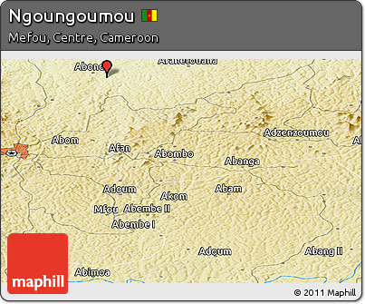 Physical Panoramic Map of Ngoungoumou
