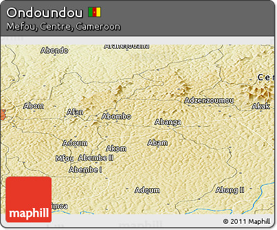 Physical Panoramic Map of Ondoundou