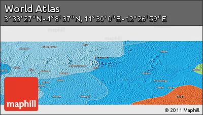 Political Panoramic Map of the Area around 3° 51' 2" N, 11° 58' 29" E