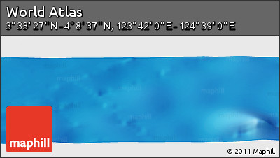 Physical Panoramic Map of the Area around 3° 51' 2" N, 124° 10' 30" E