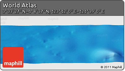 Physical Panoramic Map of the Area around 3° 51' 2" N, 124° 10' 30" E