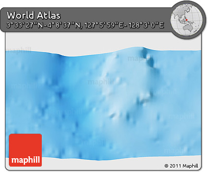 Physical 3D Map of the Area around 3° 51' 2" N, 127° 34' 30" E