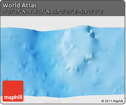 Physical 3D Map of the Area around 3° 51' 2" N, 127° 34' 30" E