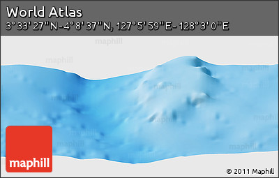 Physical Panoramic Map of the Area around 3° 51' 2" N, 127° 34' 30" E