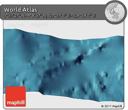 Satellite 3D Map of the Area around 3° 51' 2" N, 128° 25' 30" E