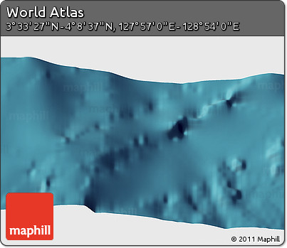 Satellite 3D Map of the Area around 3° 51' 2" N, 128° 25' 30" E