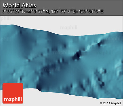 Satellite 3D Map of the Area around 3° 51' 2" N, 128° 25' 30" E