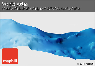 Physical Panoramic Map of the Area around 3° 51' 2" N, 128° 25' 30" E