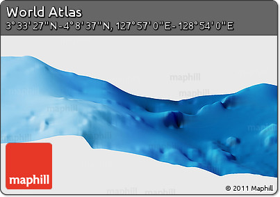 Physical Panoramic Map of the Area around 3° 51' 2" N, 128° 25' 30" E