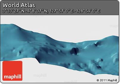 Satellite Panoramic Map of the Area around 3° 51' 2" N, 128° 25' 30" E
