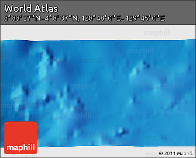 Physical 3D Map of the Area around 3° 51' 2" N, 129° 16' 30" E