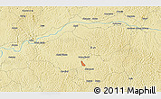 Physical 3D Map of the area around 3° 51' 2" N, 12° 49' 29" E