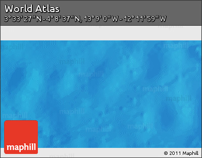 Physical 3D Map of the Area around 3° 51' 2" N, 12° 40' 30" W
