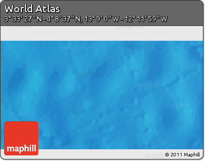 Physical 3D Map of the Area around 3° 51' 2" N, 12° 40' 30" W