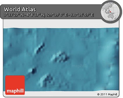 Satellite 3D Map of the Area around 3° 51' 2" N, 130° 7' 30" E