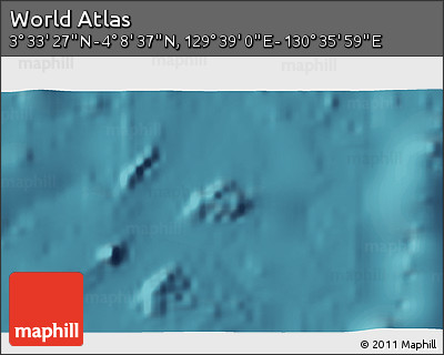 Satellite 3D Map of the Area around 3° 51' 2" N, 130° 7' 30" E