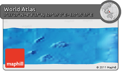 Physical Panoramic Map of the Area around 3° 51' 2" N, 130° 7' 30" E