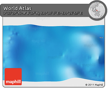 Physical 3D Map of the Area around 3° 51' 2" N, 130° 58' 29" E
