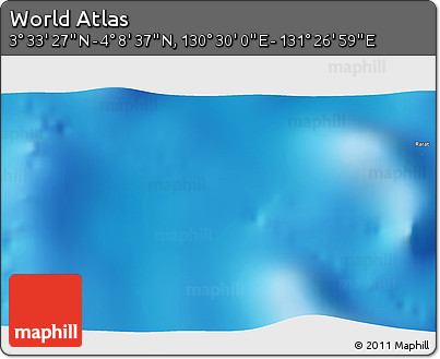 Physical 3D Map of the Area around 3° 51' 2" N, 130° 58' 29" E