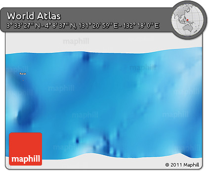 Physical 3D Map of the Area around 3° 51' 2" N, 131° 49' 29" E