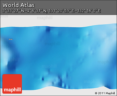 Physical 3D Map of the Area around 3° 51' 2" N, 131° 49' 29" E