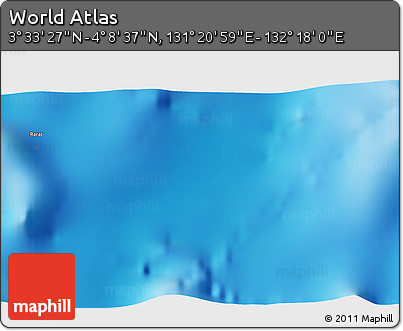 Physical 3D Map of the Area around 3° 51' 2" N, 131° 49' 29" E