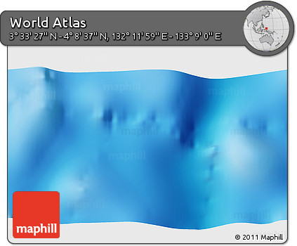 Physical 3D Map of the Area around 3° 51' 2" N, 132° 40' 30" E