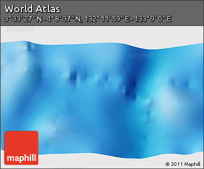 Physical 3D Map of the Area around 3° 51' 2" N, 132° 40' 30" E