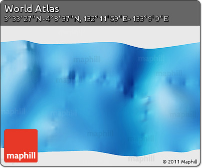 Physical 3D Map of the Area around 3° 51' 2" N, 132° 40' 30" E