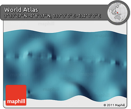 Satellite 3D Map of the Area around 3° 51' 2" N, 133° 31' 30" E