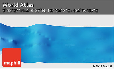 Physical Panoramic Map of the Area around 3° 51' 2" N, 134° 22' 30" E