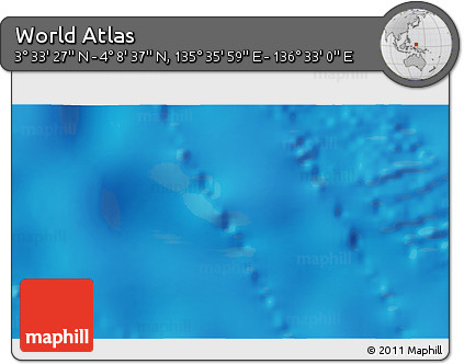 Physical 3D Map of the Area around 3° 51' 2" N, 136° 4' 29" E