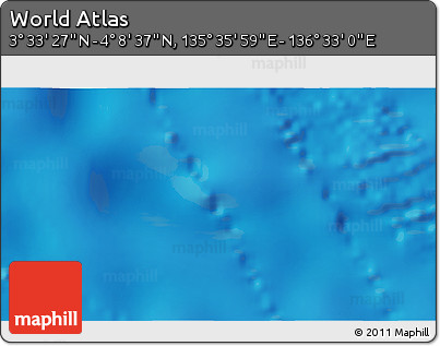 Physical 3D Map of the Area around 3° 51' 2" N, 136° 4' 29" E
