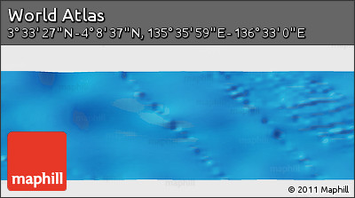 Physical Panoramic Map of the Area around 3° 51' 2" N, 136° 4' 29" E