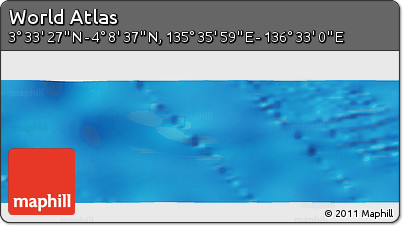 Physical Panoramic Map of the Area around 3° 51' 2" N, 136° 4' 29" E