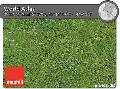 Satellite Map of the Area around 3° 51' 2" N, 13° 40' 30" E