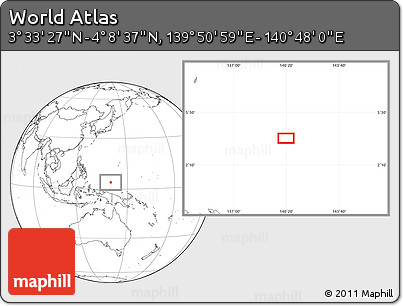 Blank Location Map of the Area around 3° 51' 2" N, 140° 19' 29" E