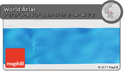 Physical Panoramic Map of the Area around 3° 51' 2" N, 140° 19' 29" E