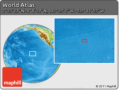 Physical Location Map of the Area around 3° 51' 2" N, 140° 10' 30" W