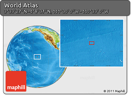 Physical Location Map of the Area around 3° 51' 2" N, 141° 1' 30" W